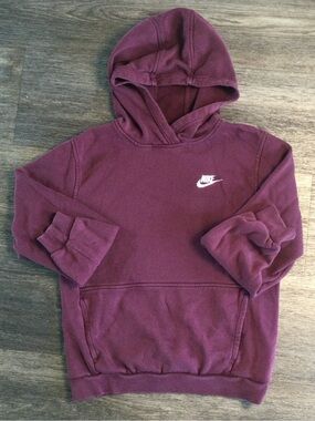 Nike Burgundy Hoodie with White Swoosh